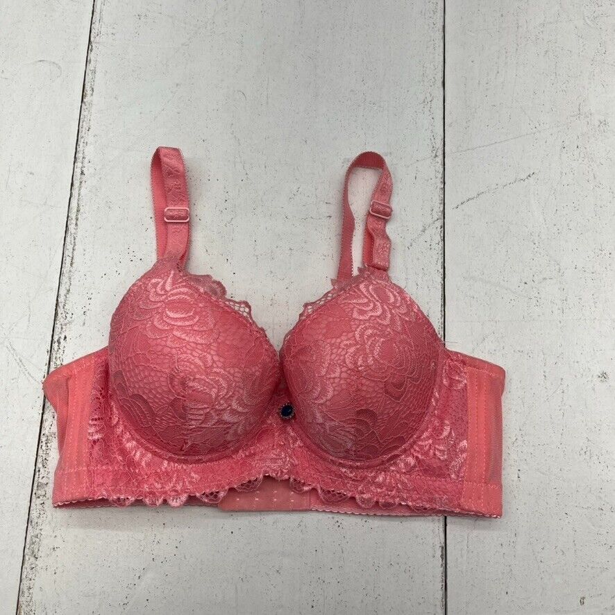 MOONESSA Lace Bra Bra Set,pink,36/80BC Through Cup at