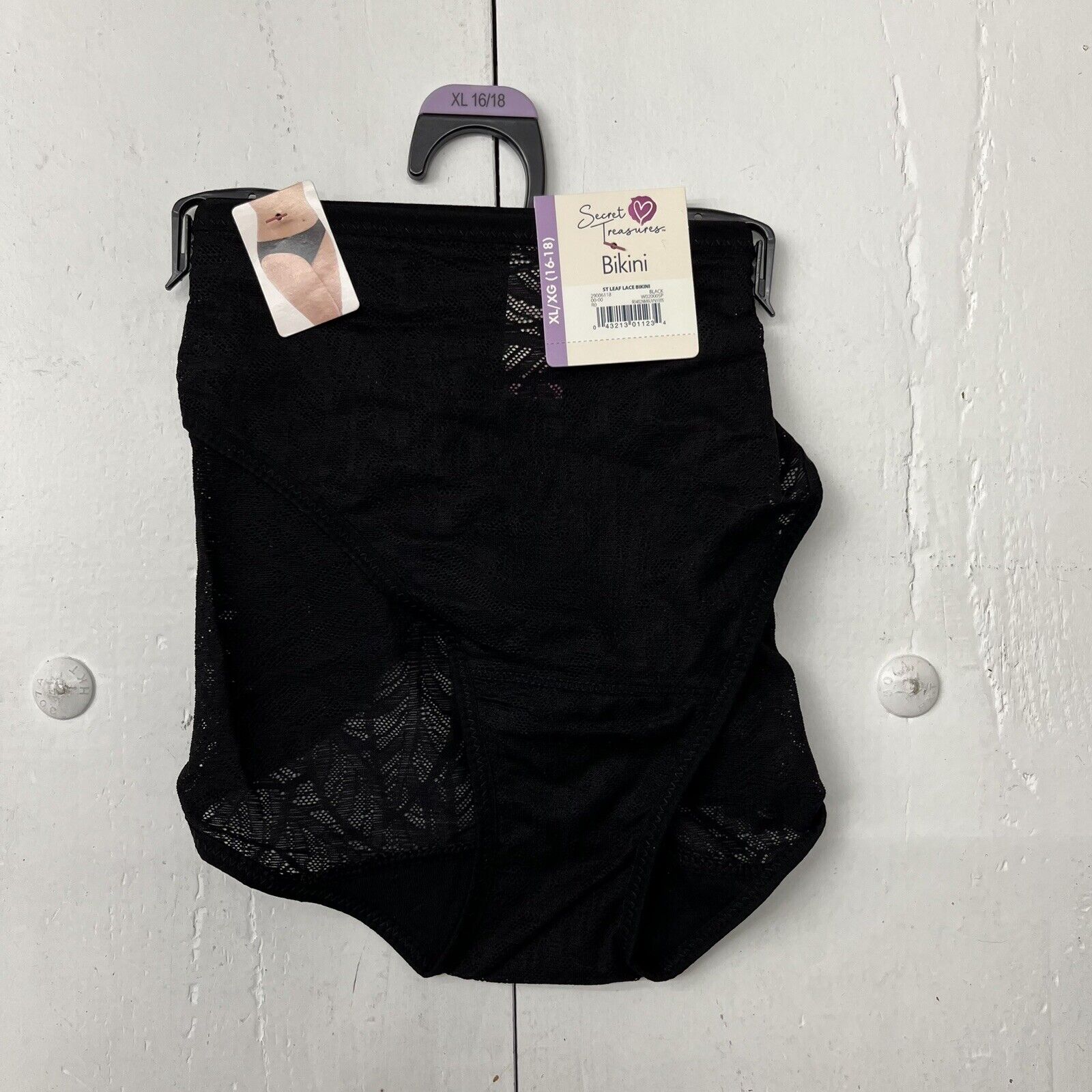 Secret Treasures Lace Leaf Silhouette Nylon Spandex Thong Panty (Women's) 4  Pack 