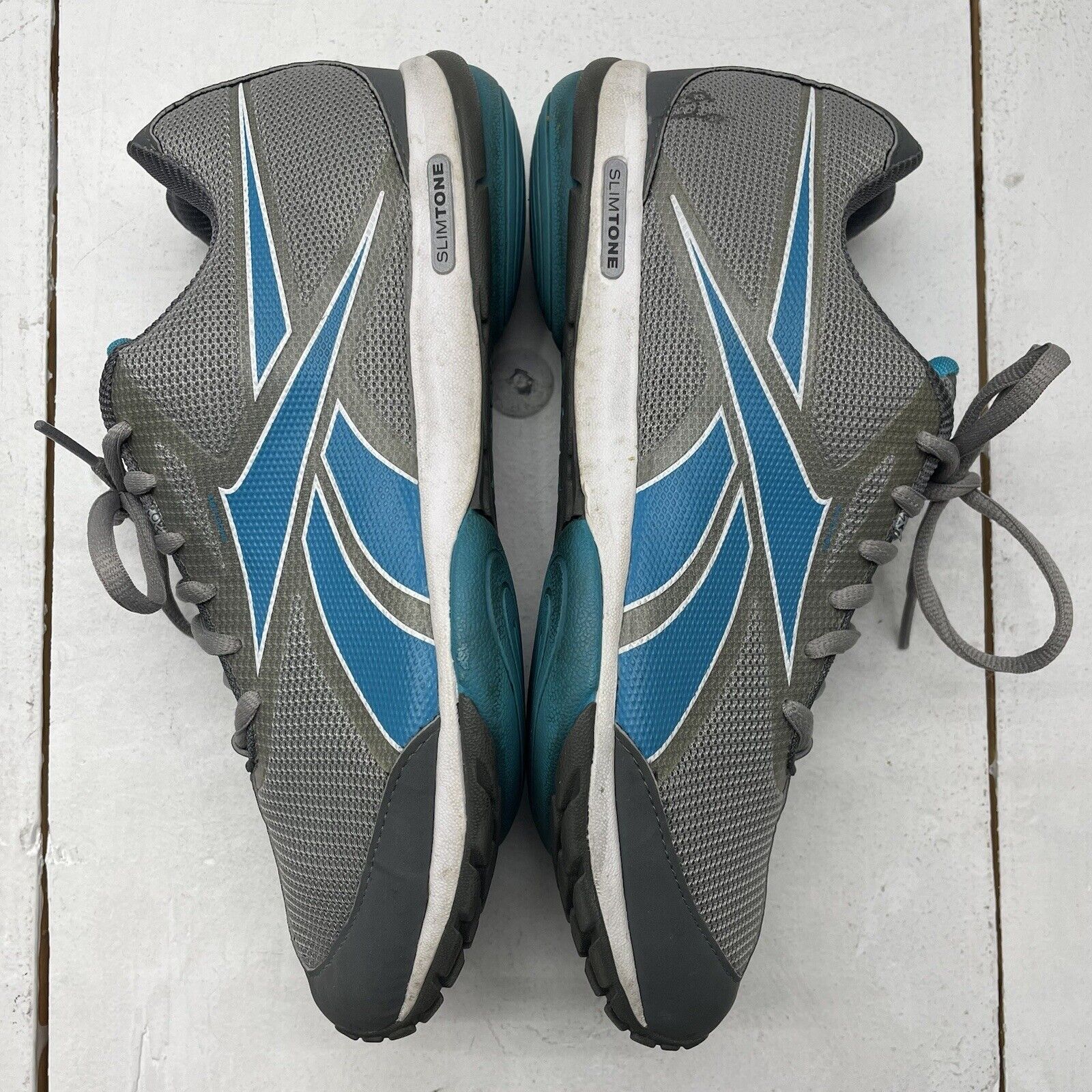 Reebok Gray Teal Slim Tone Shoes Shape Running Sneakers Womens Size - beyond