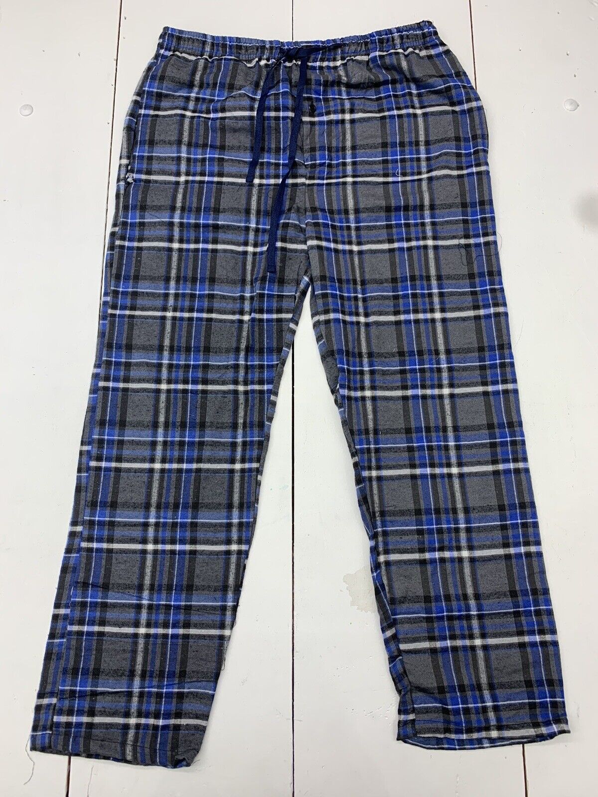 St Johns Bay Mens Black Grey Plaid Pajama Pants Size Small