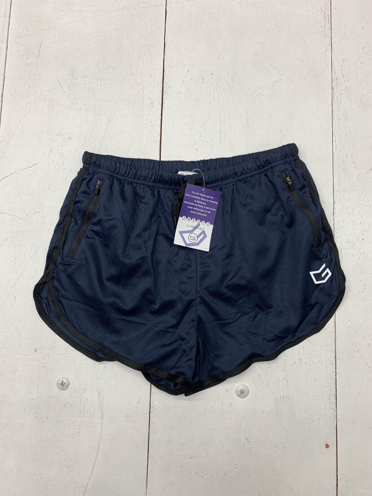 G Gradual Mens Navy Blue Mesh Running Shorts Size Large - beyond