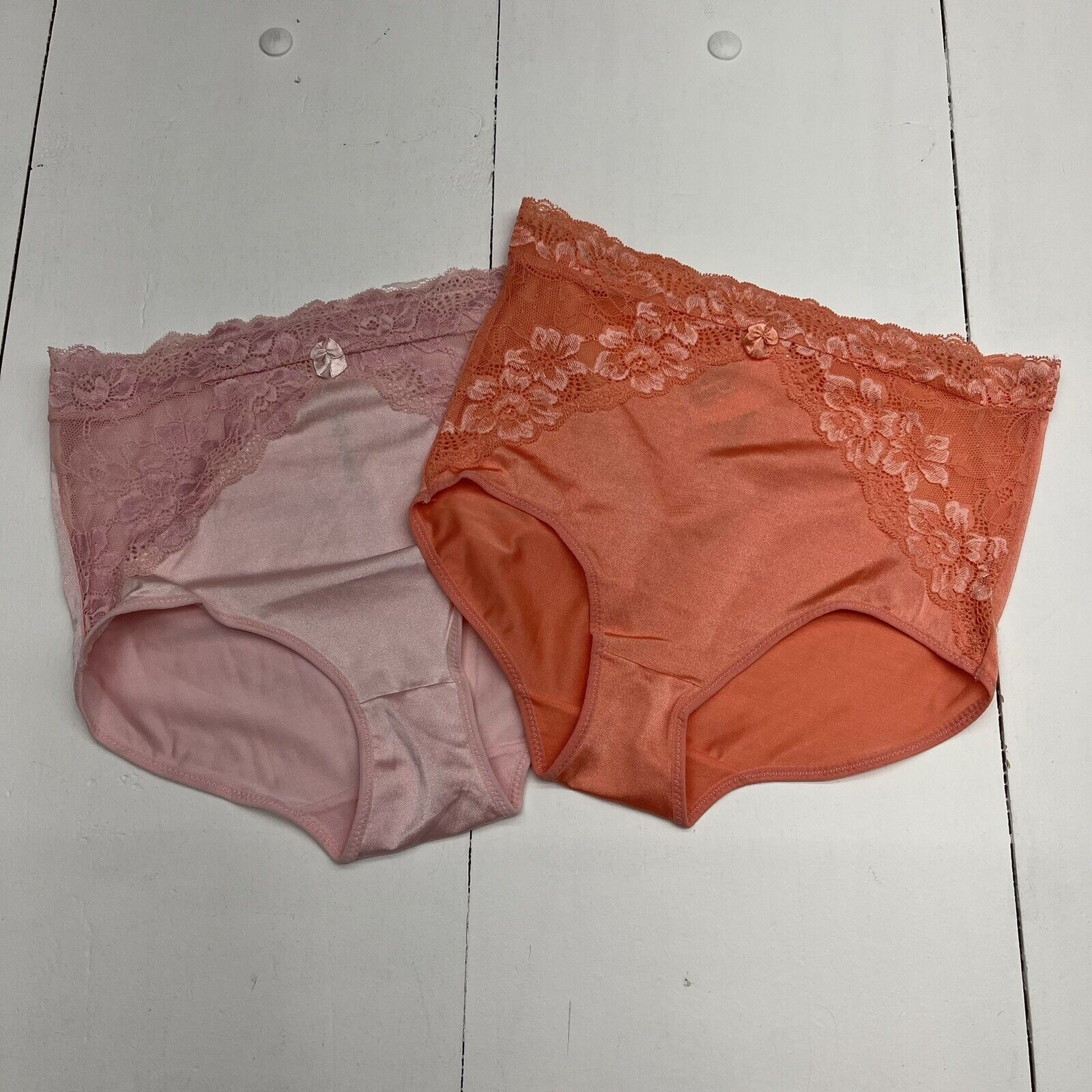 Rhonda Shear 2 Pack Lace Overlay Brief Panty Panties Women's Size Larg -  beyond exchange