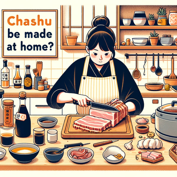 photo illustration of a woman preparing chashu