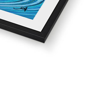 Fine art Watercolour Waves Blue Amanya Design Framed & Mounted Print Prodigi