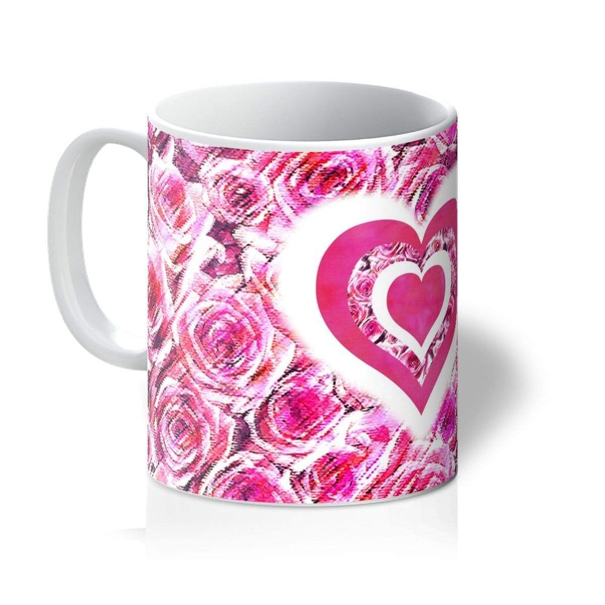 Textured Roses Love & Background Pink Amanya Design Mug