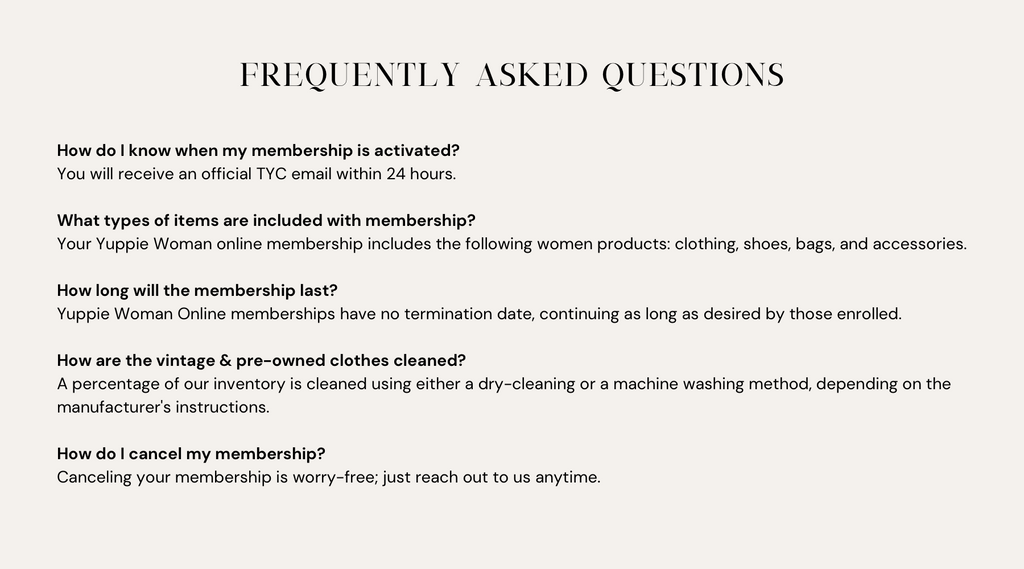 Frequently Asked Questions | Yuppie Woman Online Membership