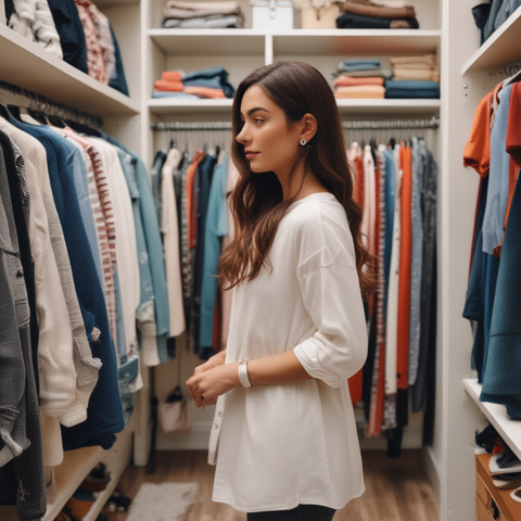 Woman undecided about what to wear The Yuppie Closet