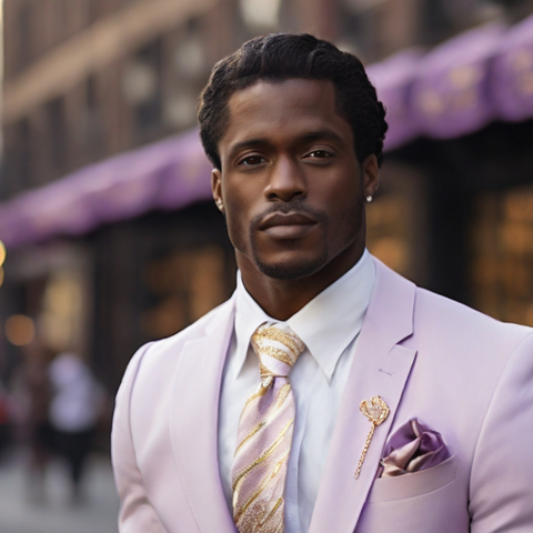 man wearing Spring lavender THE YUPPIE CLOSET