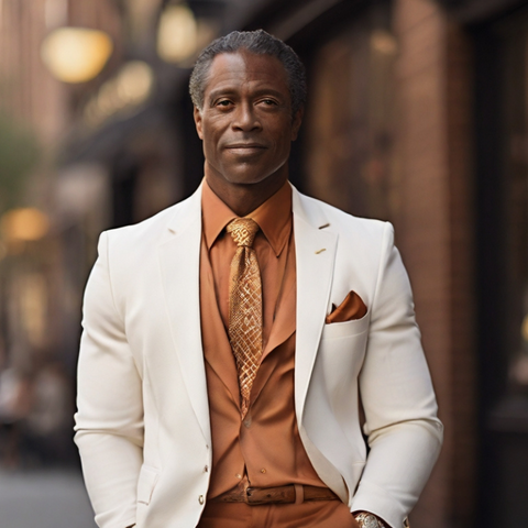 mature man wearing Terracotta THE YUPPIE CLOSET