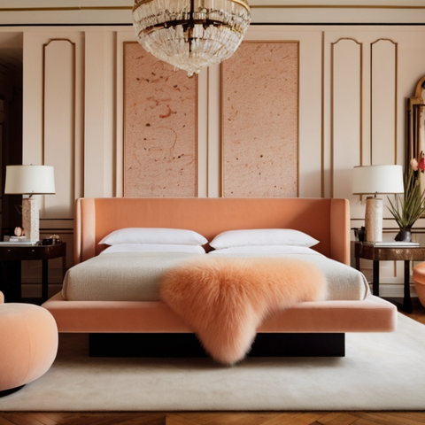 Pantone Peach Fuzz Bedroom | THE YUPPIE CLOSET