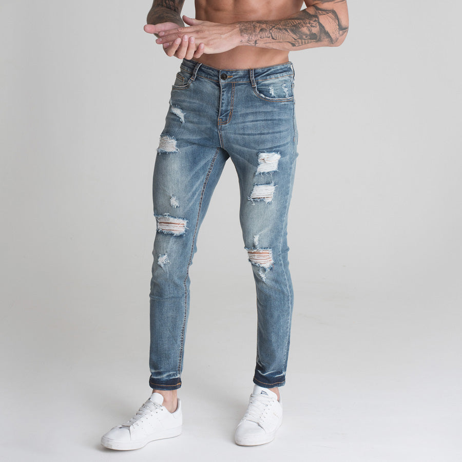 slim fit jeans distressed