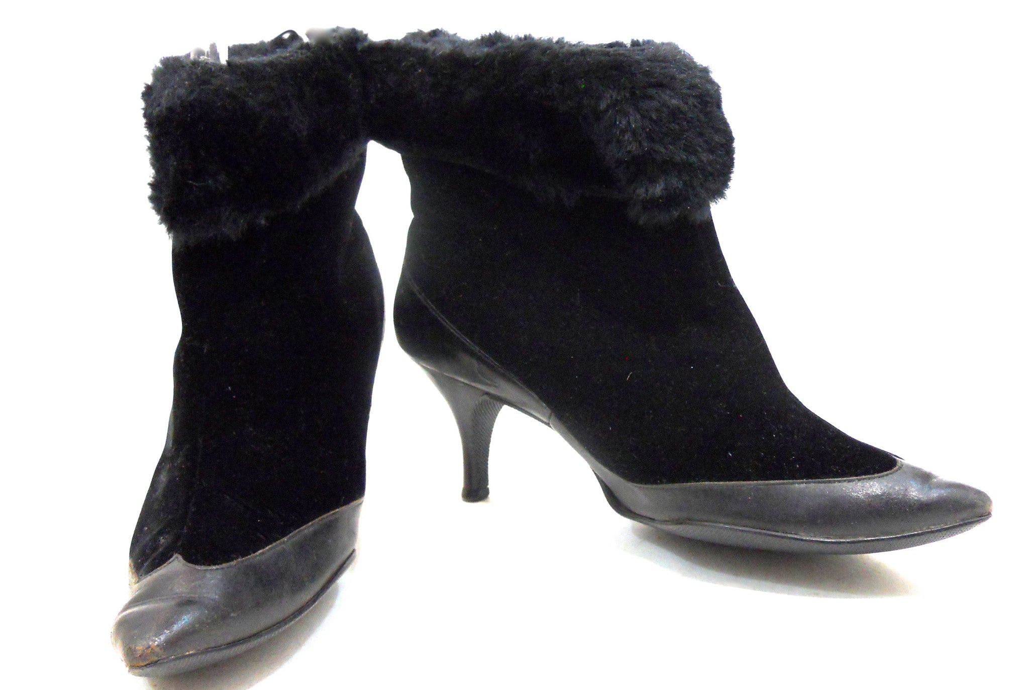 faux fur heel boots