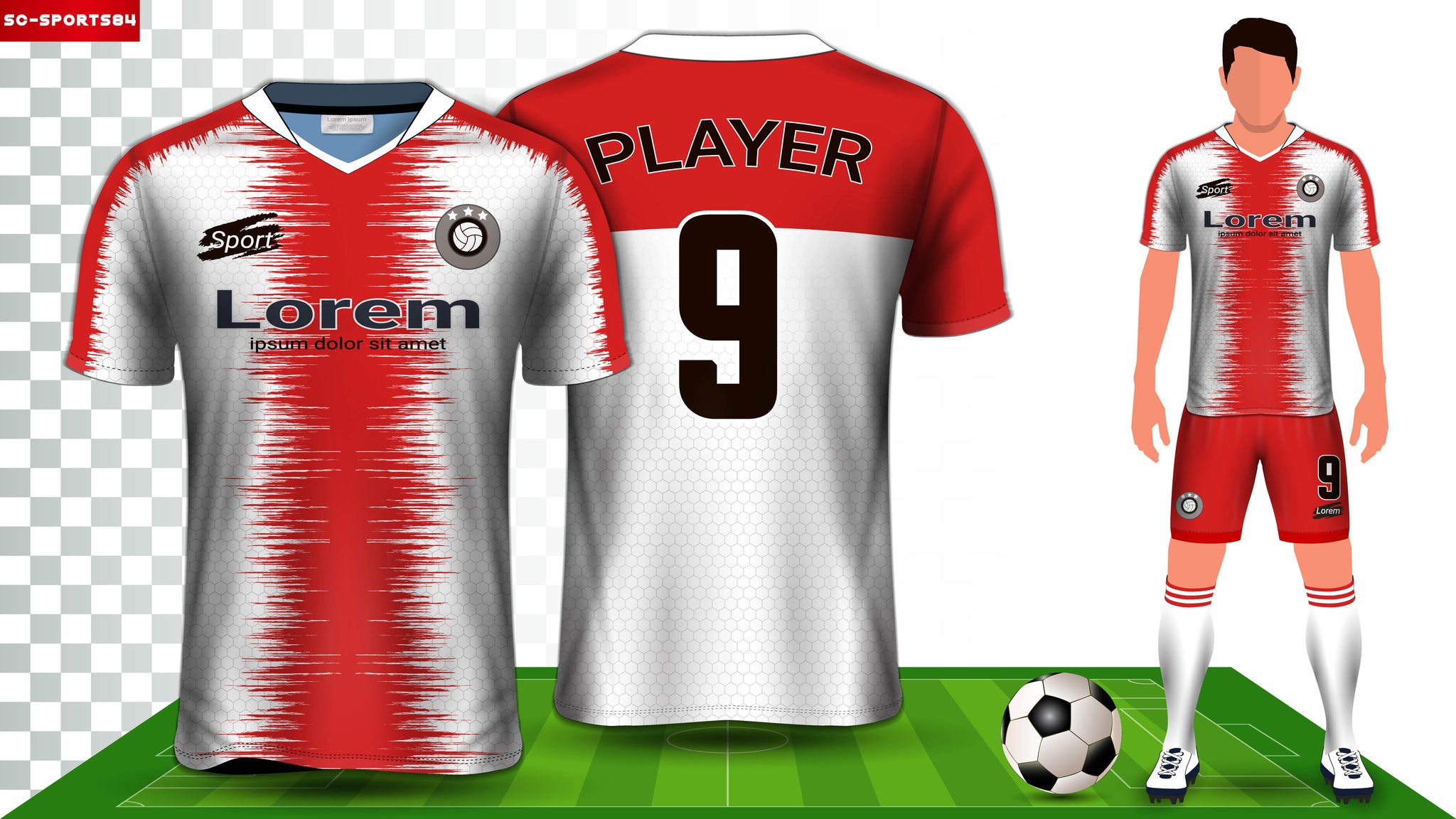 red and white jersey