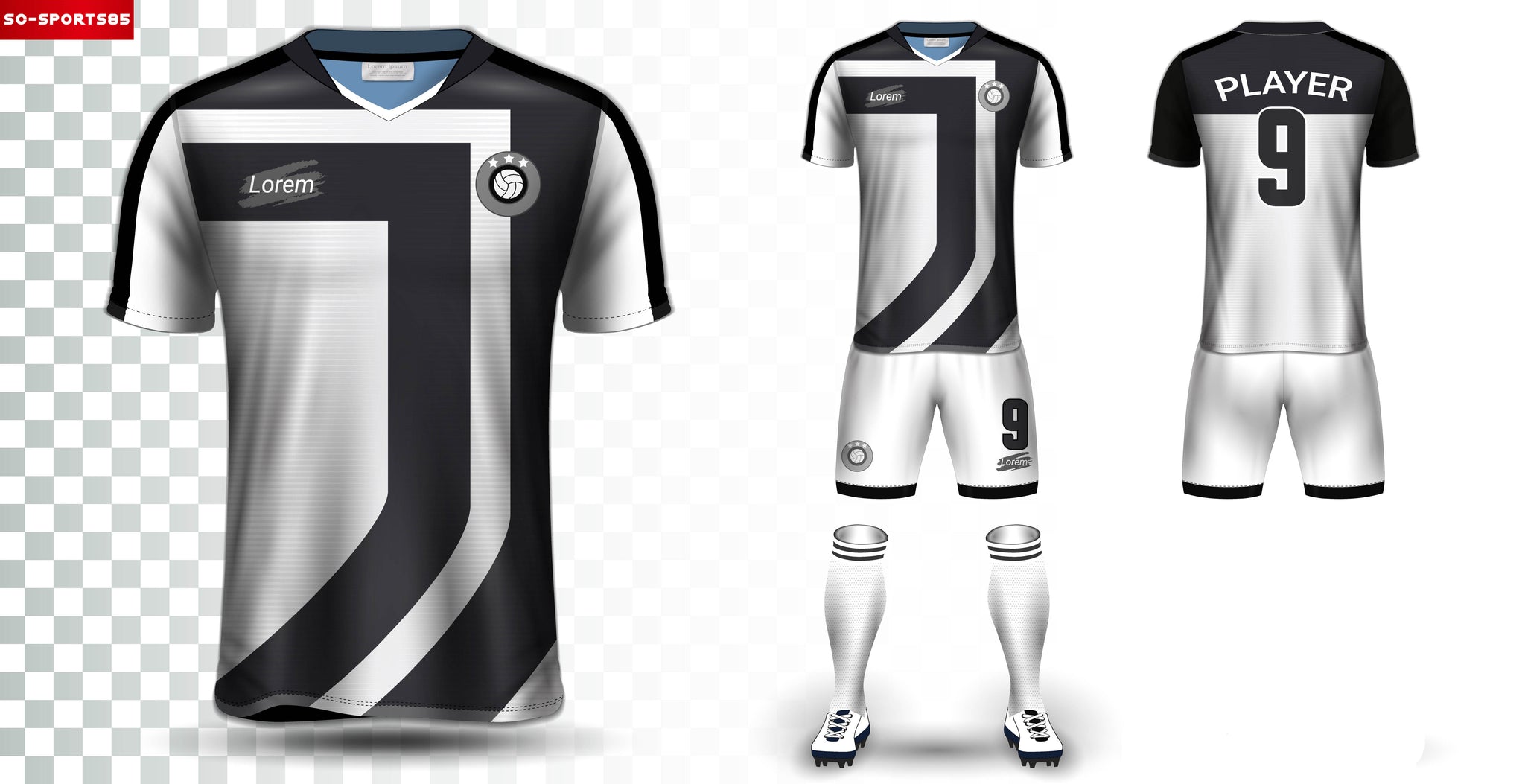 jersey black and white design