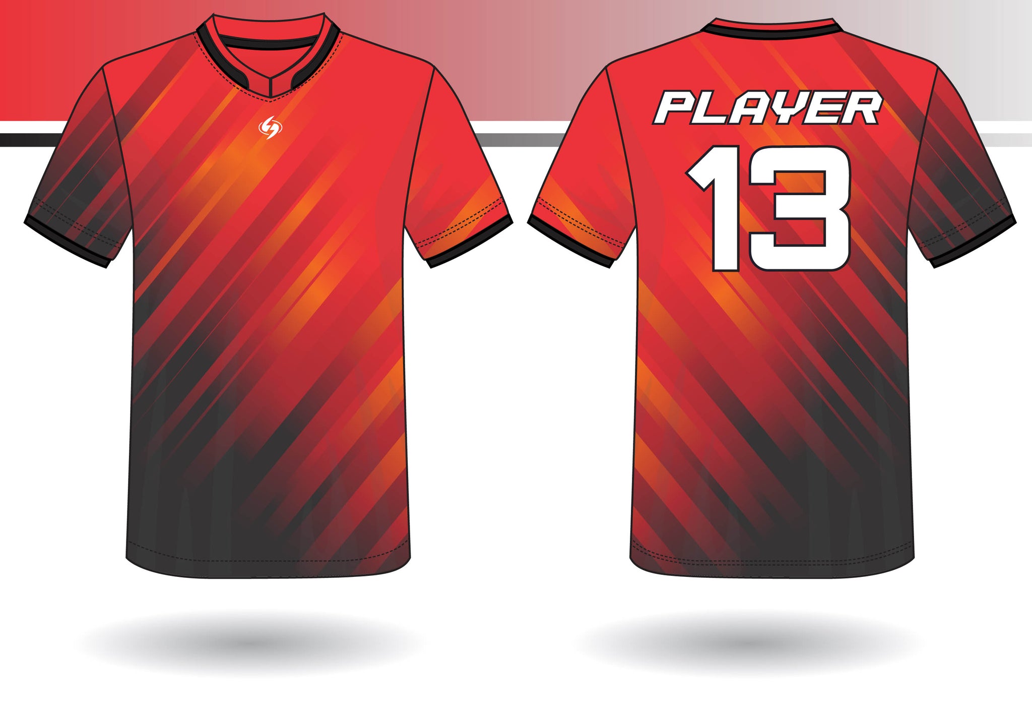 red and orange jersey