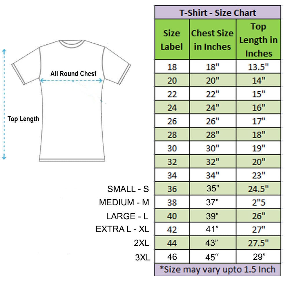 kids t shirt size chart