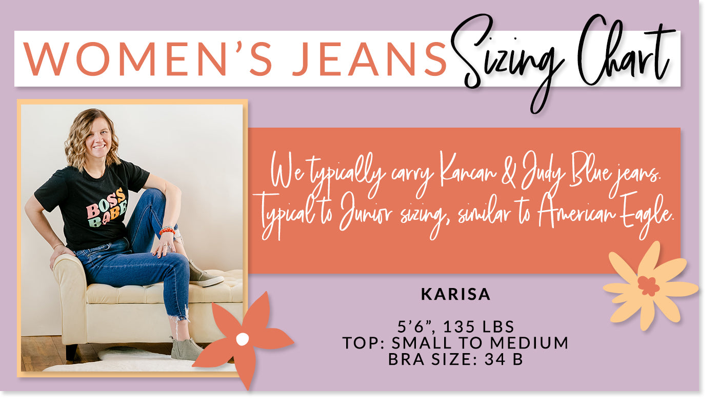 Women's Jeans Sizing Chart