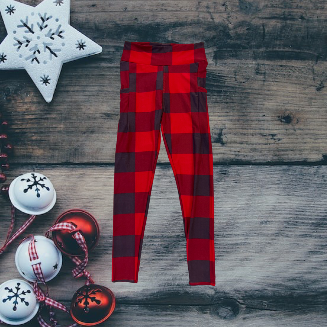 Black & White Plaid Christmas Leggings