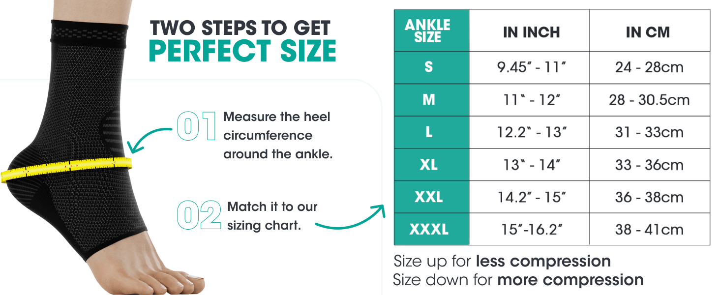 Ankle Brace - Size Chart