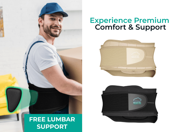 MODVEL Lower Back Brace for Lower Back Pain Relief | Lumbar Support Belt