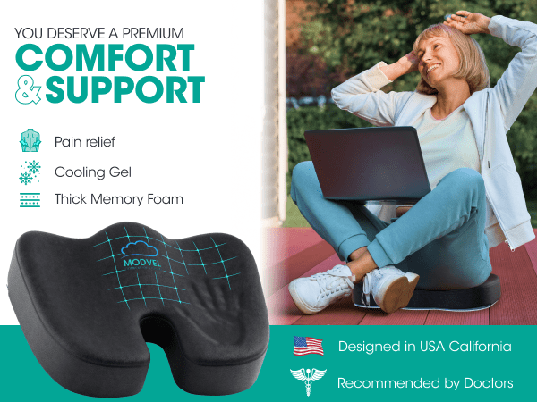 Gel-Enhanced Memory Foam Ergonomic Seat Cushion by Node