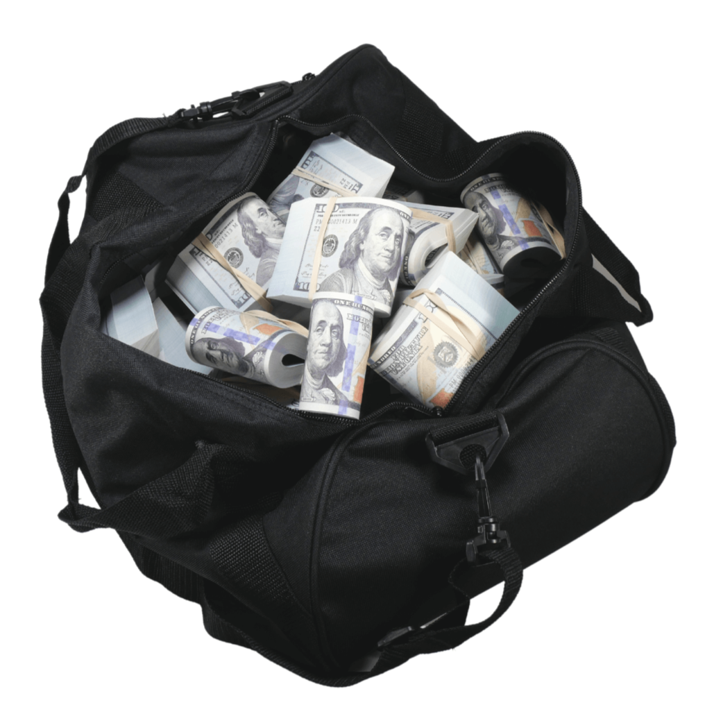 New Series $500,000 Full Print Fold Duffel Bag | Prop Movie Money