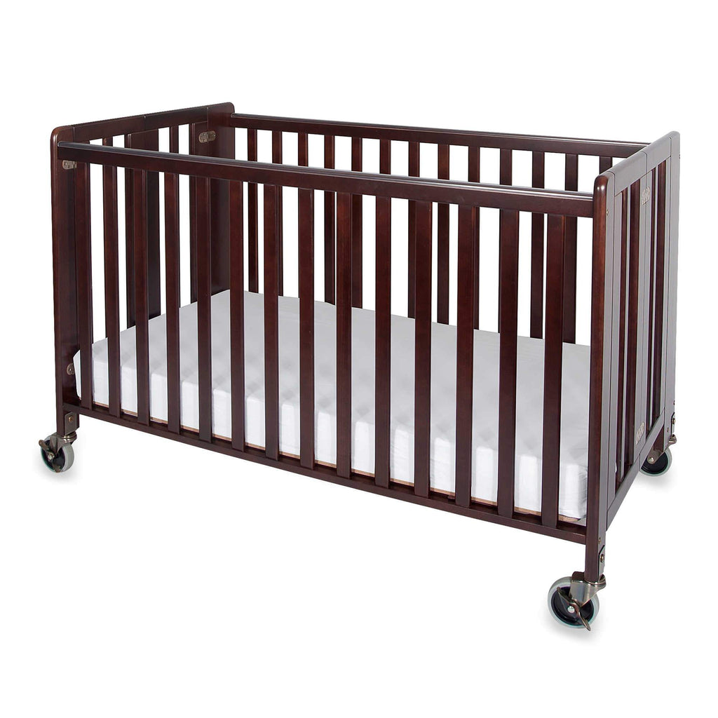 Foundations Hideaway Easy Roll Compact Fixed Side Folding Crib