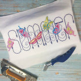 summer cross stitch kit mounted on artist canvas