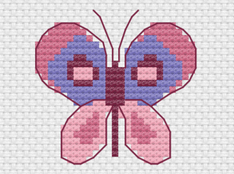 Butterfly cross-stitch chart.