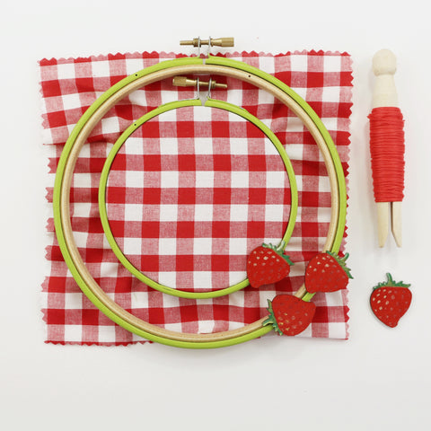 strawberry embroidery hoops
