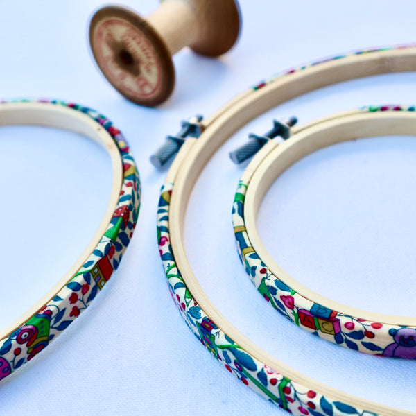 Medium Embroidery Hoops. Liberty's Fabric Covered Hoops. Wiltshire Berry,  Lilac and Blue. 6 9 Inch Embroidery Hoops -  Israel