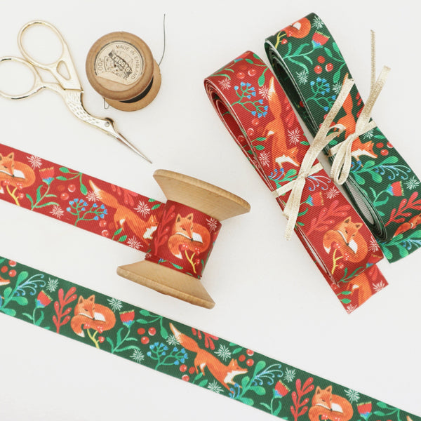Festive Forest Green Ribbon Collection. Gift Wrapping Ribbon . Rustic Green  Ribbon Collection. Woodland Gift Wrapping. 