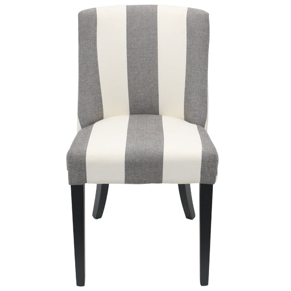 Ophelia Dining Chair - Black & White Wide Stripe