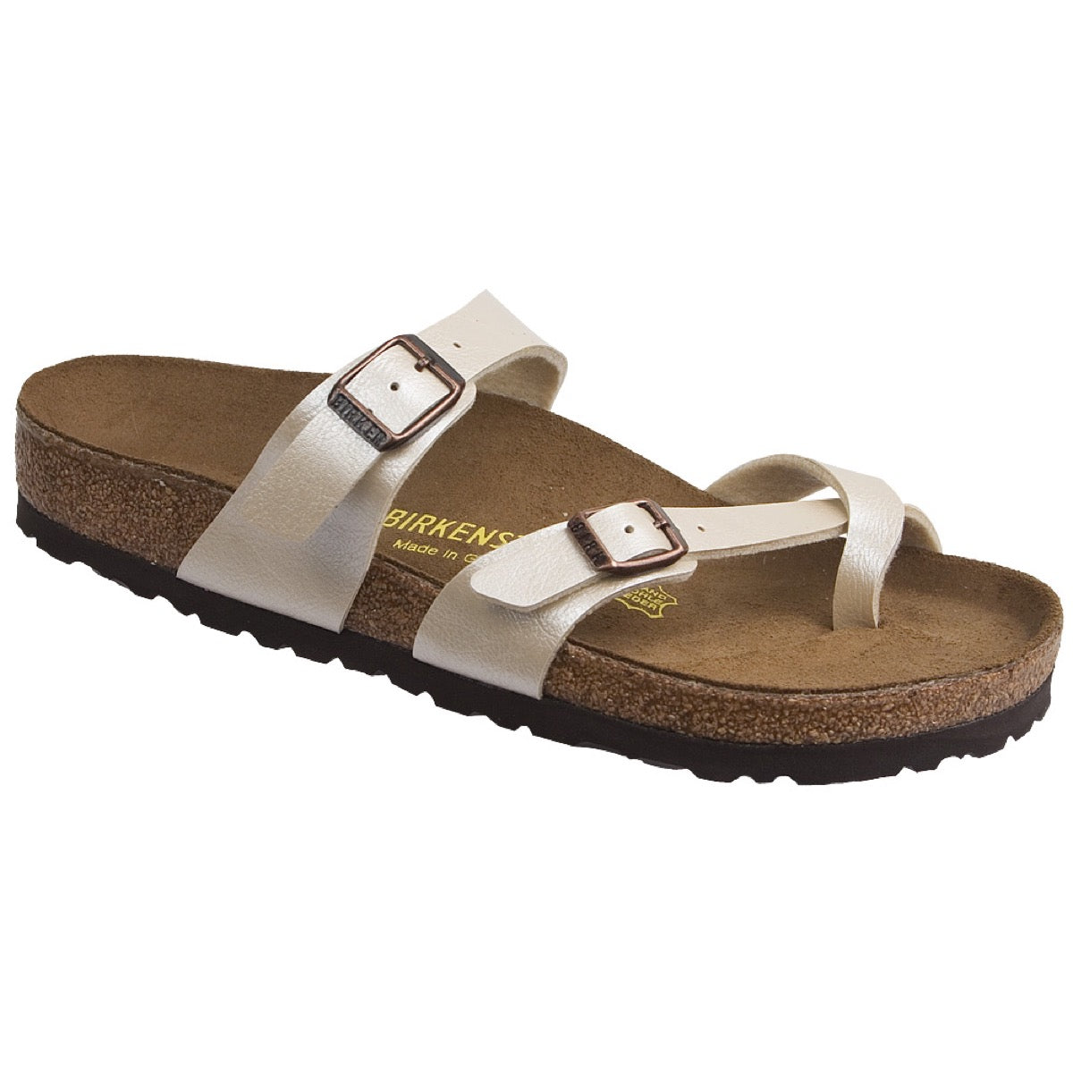 Birkenstock, Mayari Birko-Flor Wide Width, Women, Graceful Pearl White