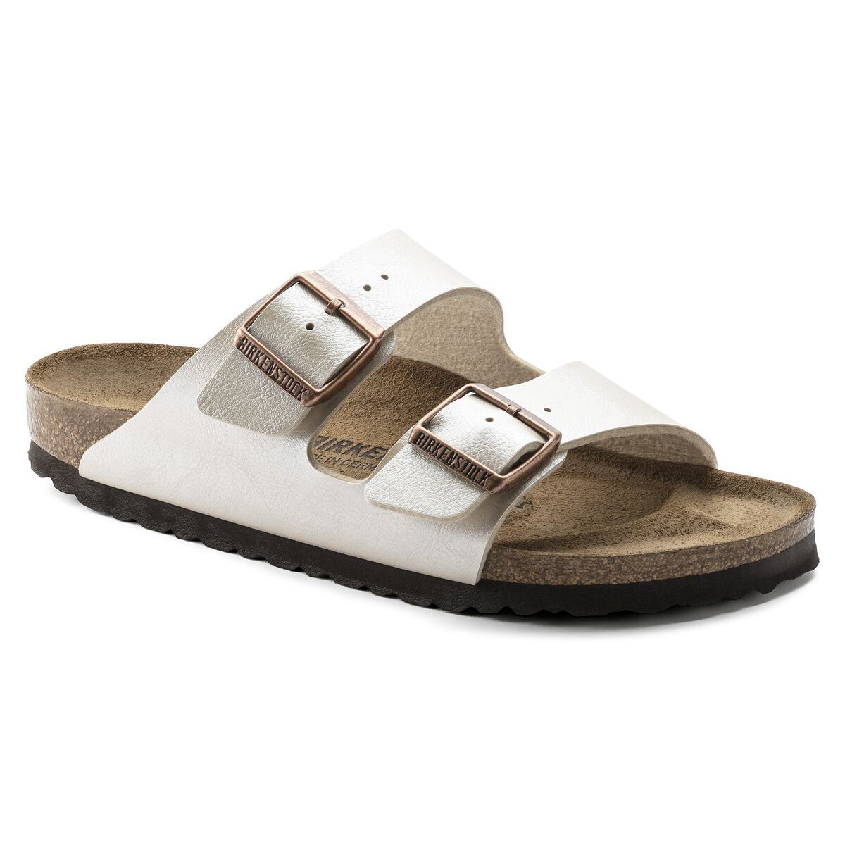 Birkenstock, Arizona Birko-Flor, Women's, Graceful Pearl White