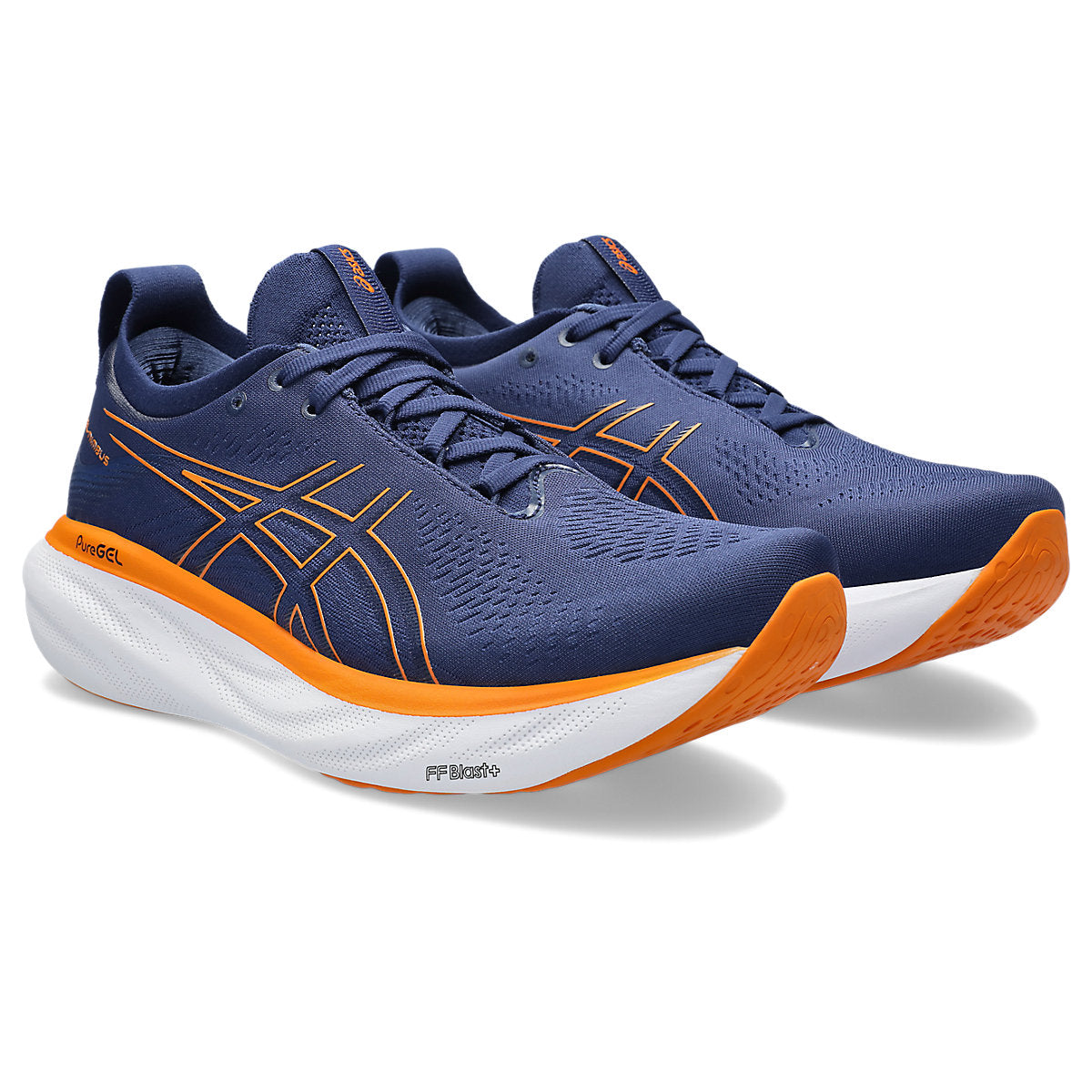 Asics, GEL-NIMBUS® 25, Men's, Deep Ocean/Bright Orange