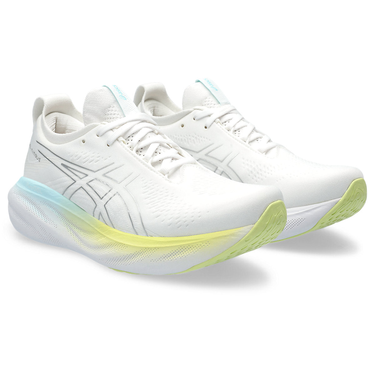 ASICS, GEL-NIMBUS 25, Women's, White/Pure Silver