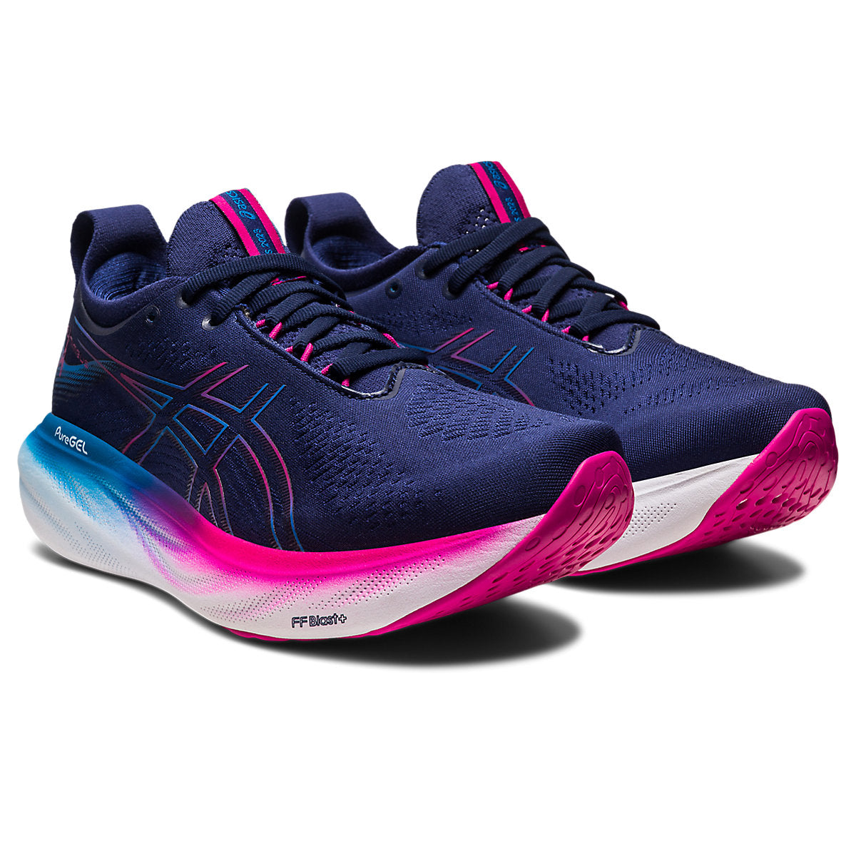 ASICS, GEL-NIMBUS 25, Women's, Indigo Blue/Pink Rave (400)