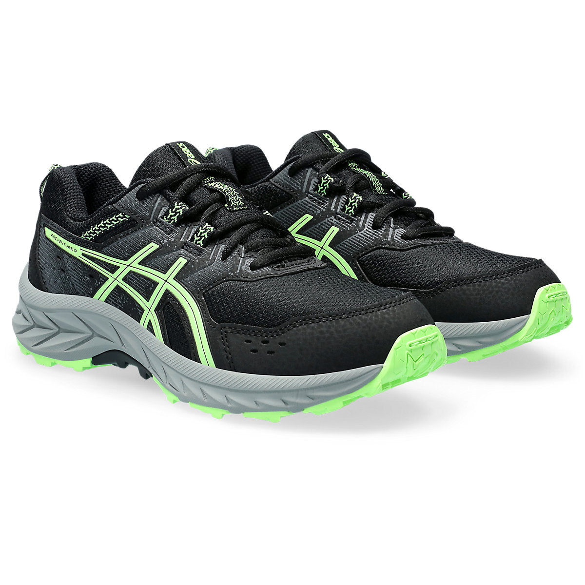 Asics, GEL-VENTURE 9 GRADE SCHOOL, Kids, Black/Illuminate Green