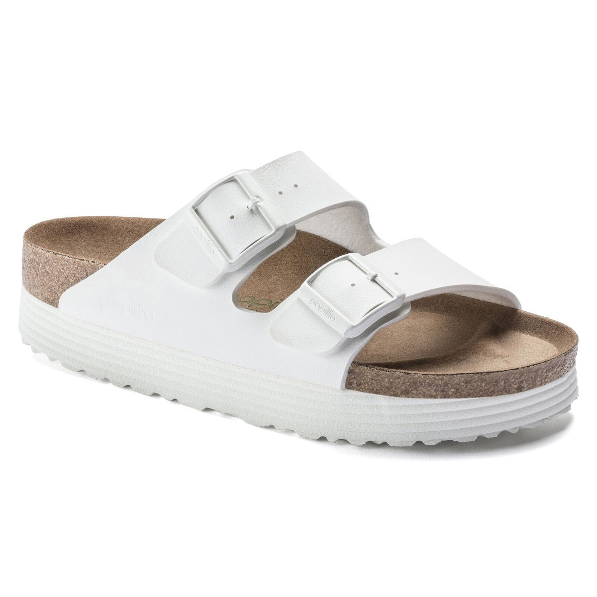 Papillio by Birkenstock, Arizona Platform Vegan Birko-Flor Medium Width, Women, White