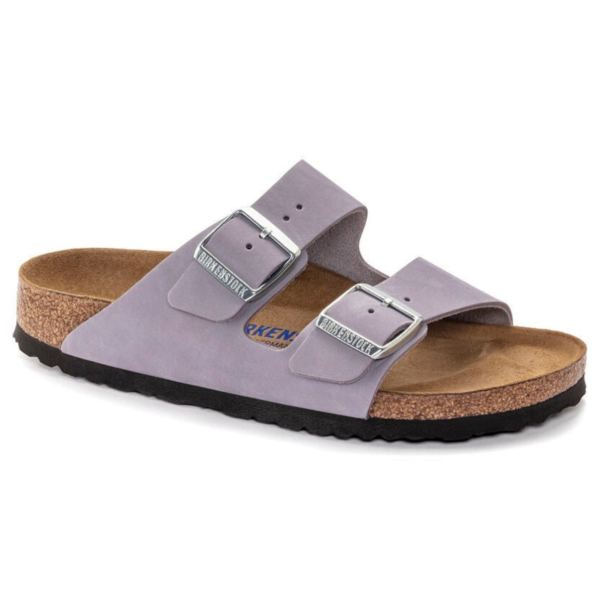 Birkenstock, Arizona Soft Footbed Nubuck Leather Medium Width, Women, Purple Fog