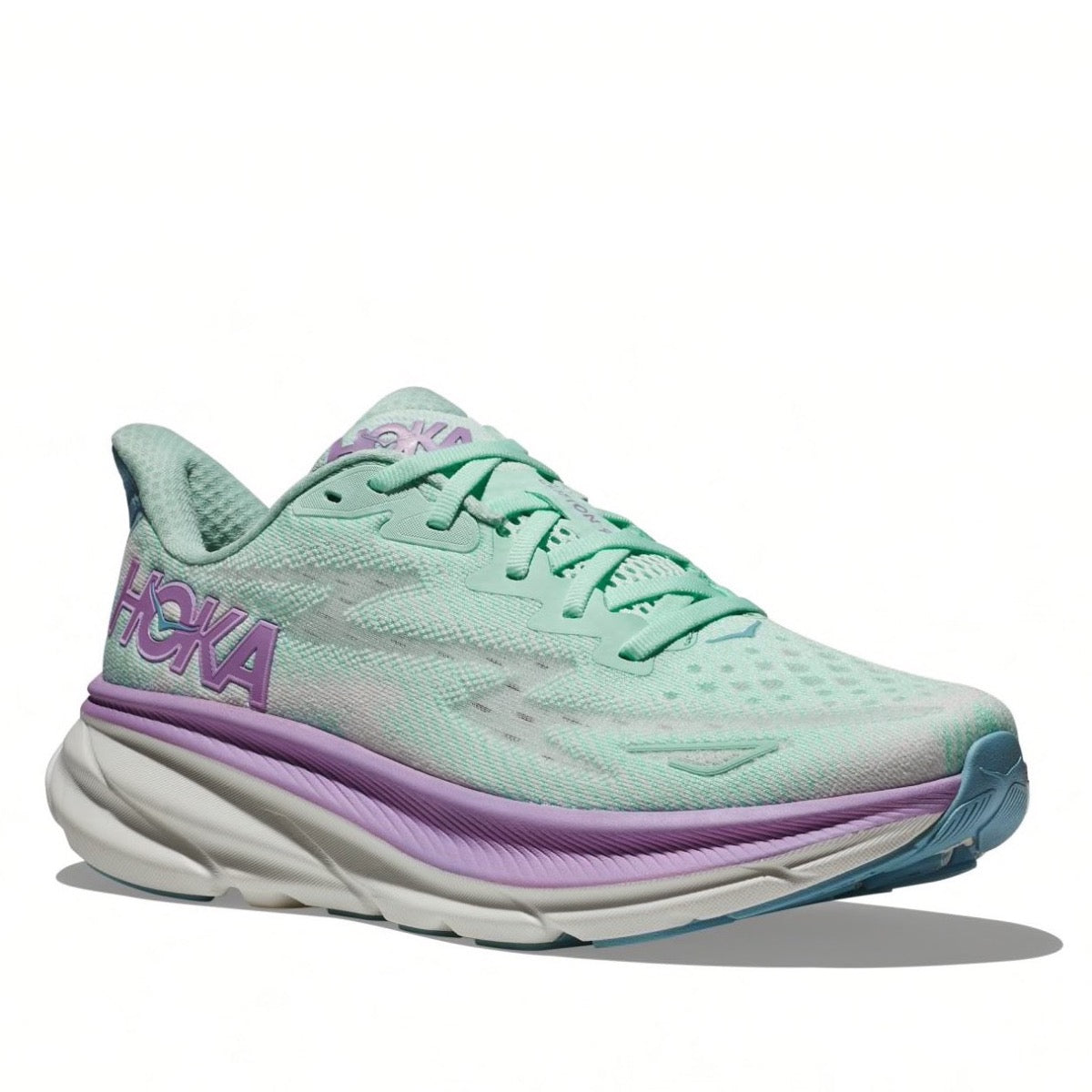 Hoka, Clifton 9 Wide, Women, Sunlit Ocean/Lilac Mist (SOLM)