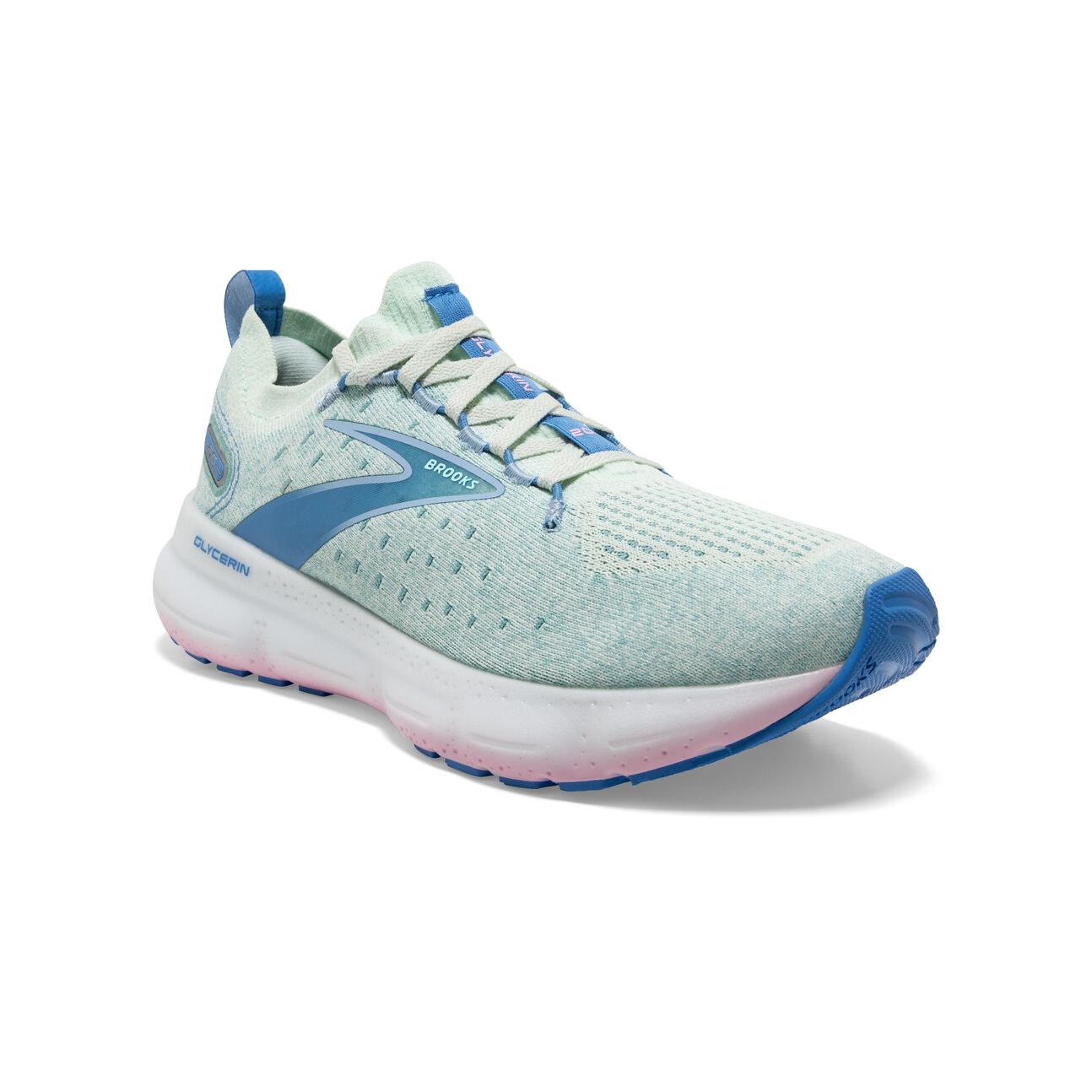 Brooks, Glycerin StealthFit 20, Women, Blue Glass/Marina/Open Air 