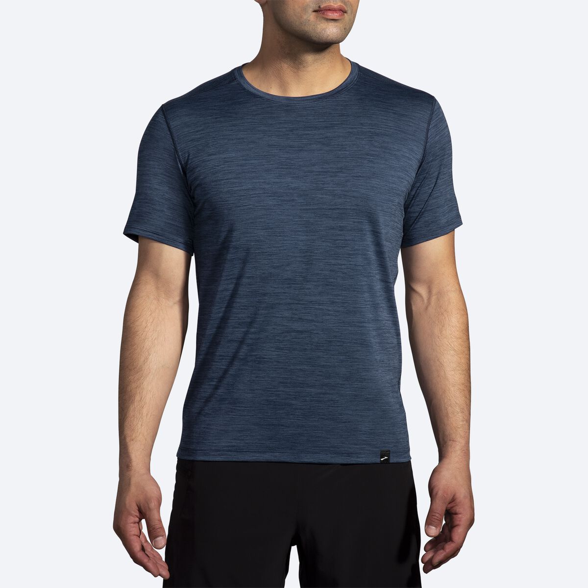 Brooks, Luxe Short Sleeve, Men's, Heather Blue Slate