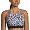 Brooks, Drive 3 Pocket Run Bra, Women's, Speed Check B/W