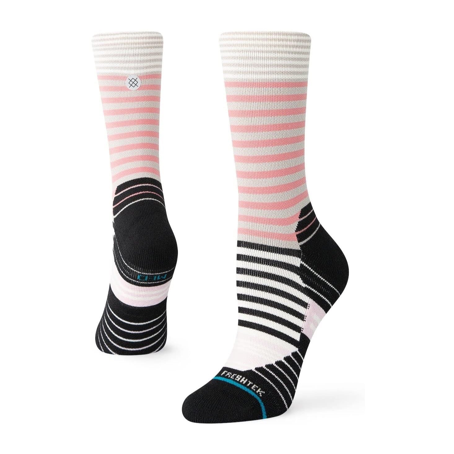 Stance, Sunshine Stripe Crew Socks, Women, Dusty Rose