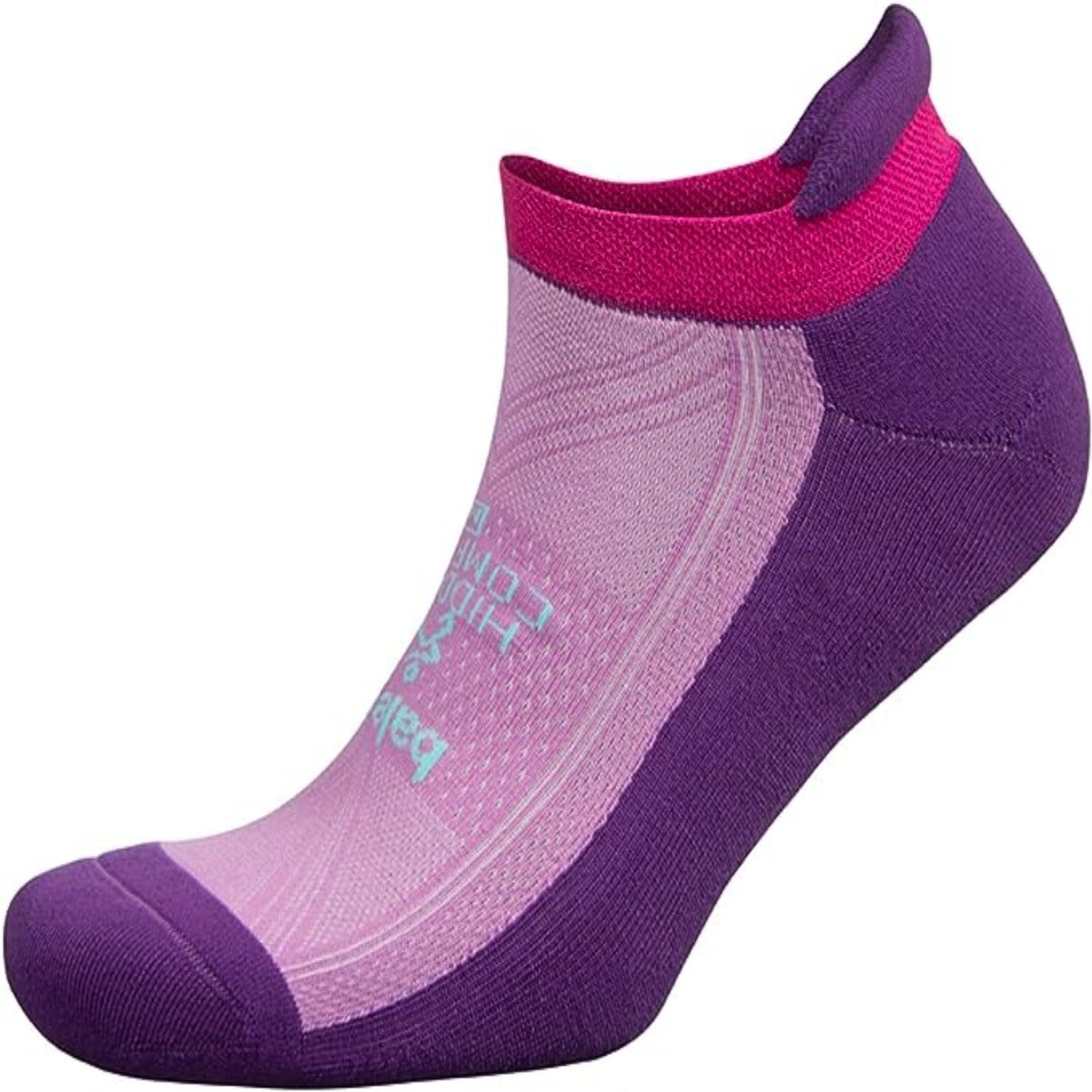 Balega, Hidden Comfort No Show Socks, Unisex, Charged Purple/Aqua