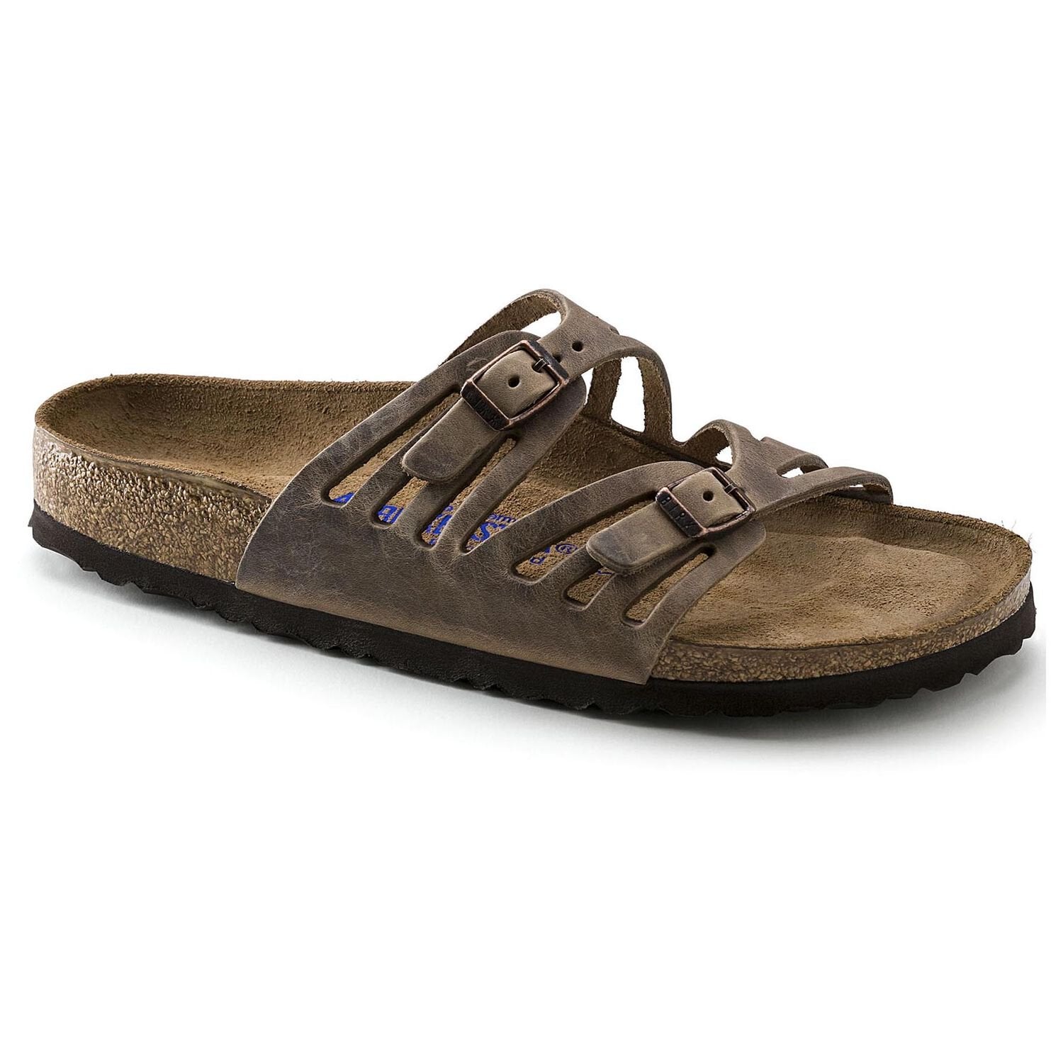 Birkenstock, Granada Soft Footbed Oiled Leather Wide Width, Women, Tobacco Brown