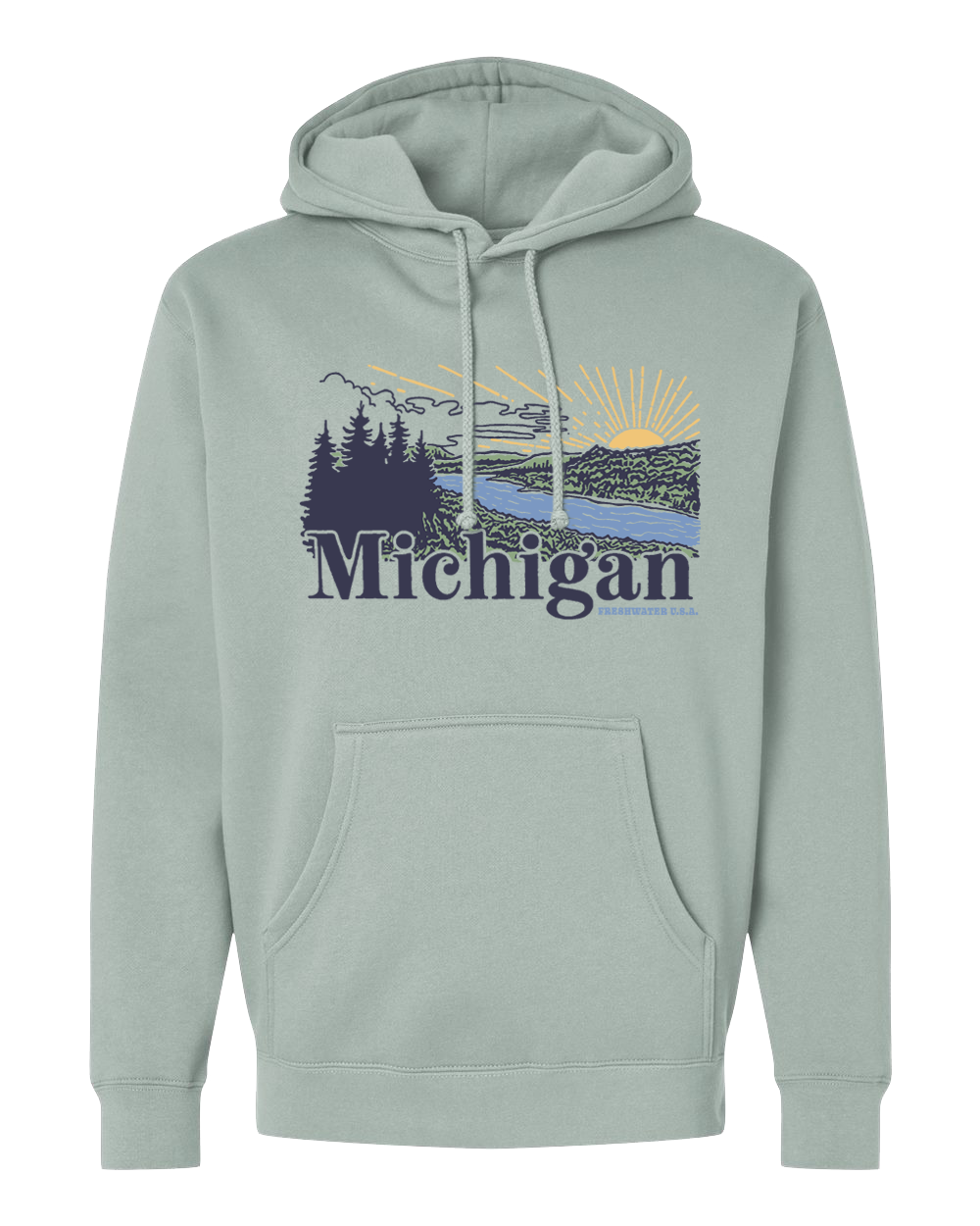 FRESHWATER, Fresh Air Hoody, Unisex, Dusty Sage