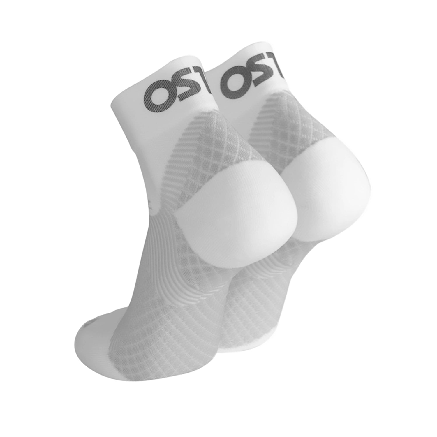 Os1st, FS4 Plantar Fasciitis Quarter Compression Sock, Unisex, White